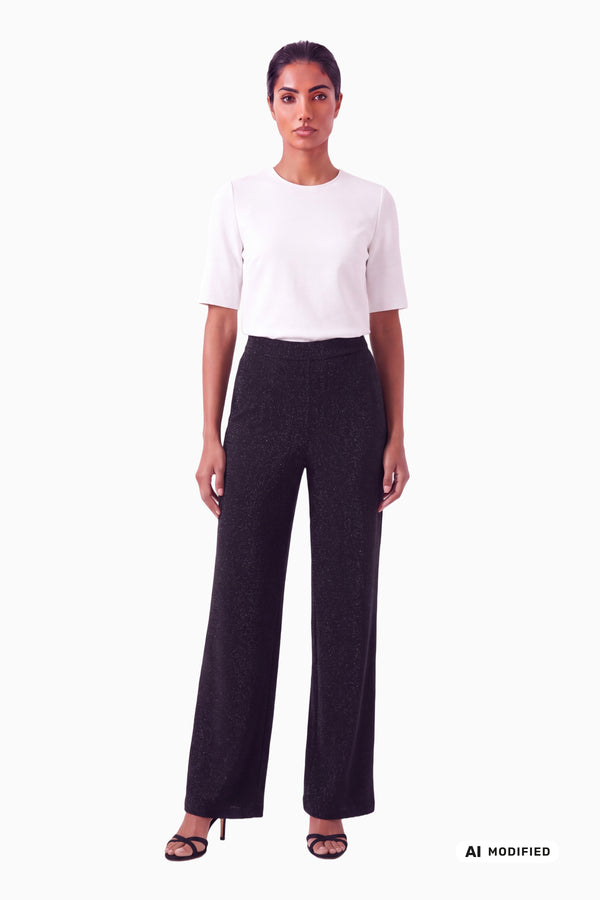 Gerade Hose aus Fancy Jersey mit elastischem Bund