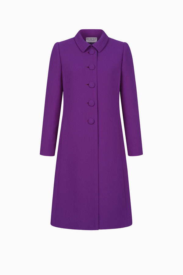 Long wool crêpe coat