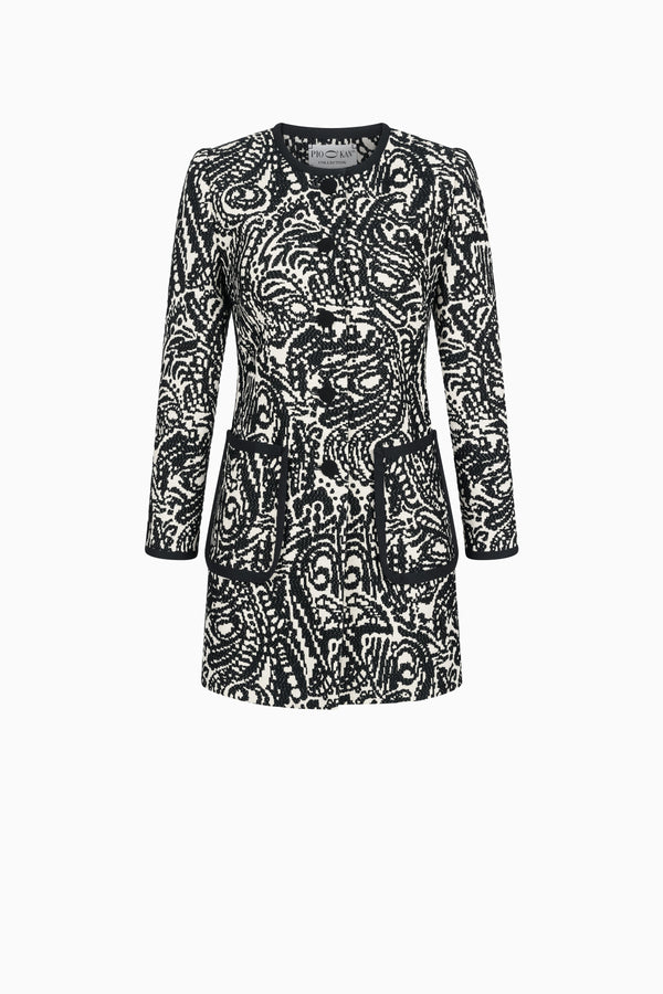 Straight jacquard coat