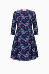 Flared Jacquard Dress with Side Pockets
