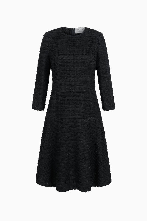 Bell-shaped dress in fancy tweed