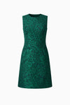 Ausgestelltes Kleid mit Eingrifftaschen aus Jacquard