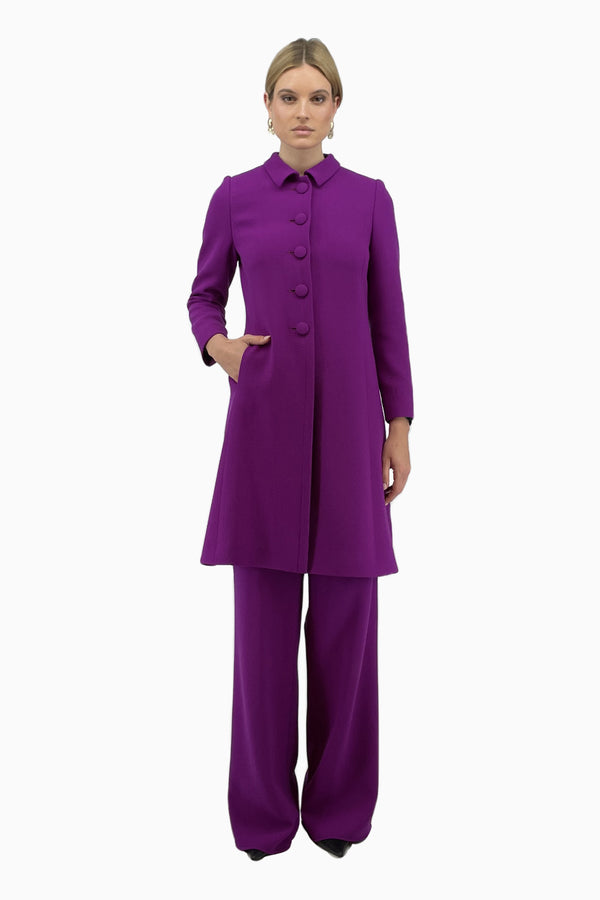 Long wool crêpe coat