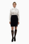 Cotton poplin blouse with bow detail
