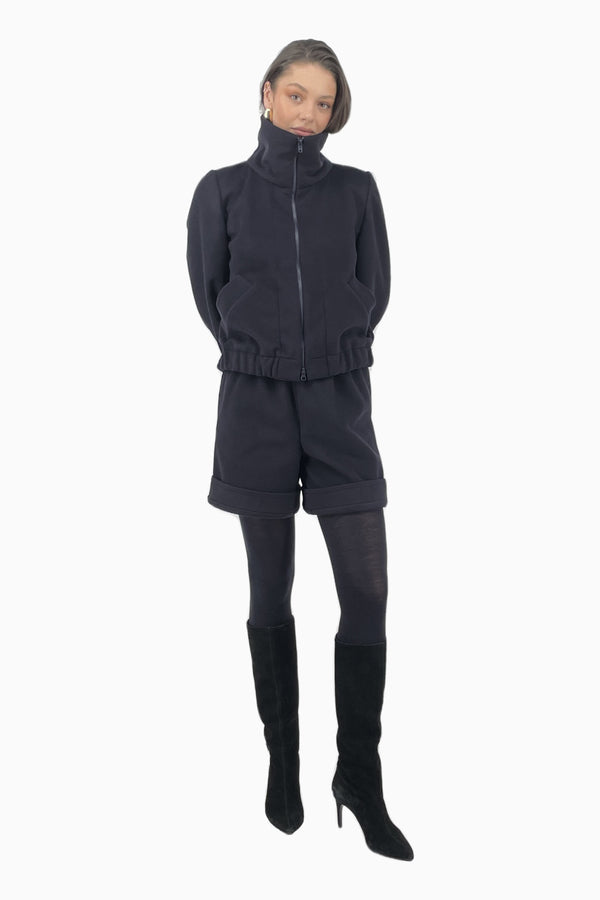 Bomberjacke mit Stehkragenaus Woll-Cashmere