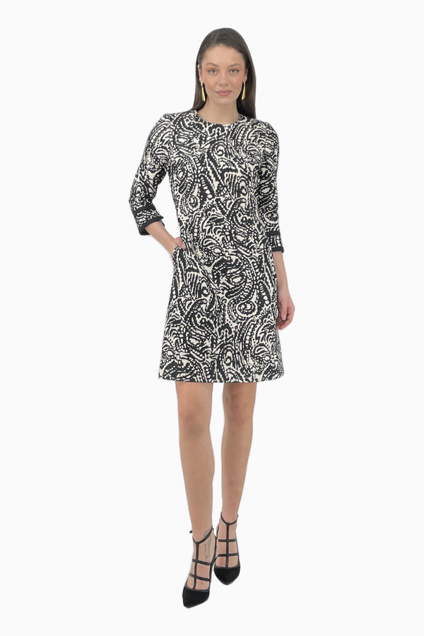 Jacquard Flare Dress