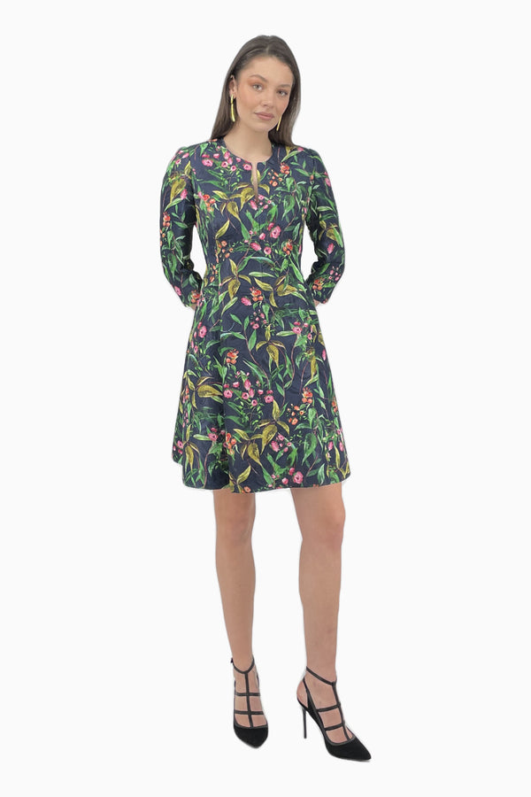 Flared Piqué Dress with Side Pockets
