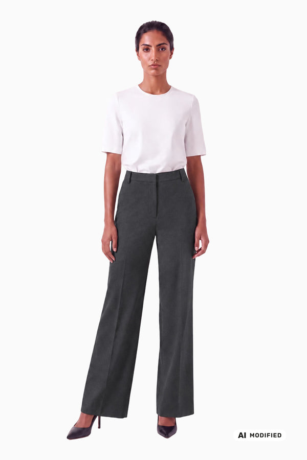 Gerade Hose aus Gabardine mit Gürtelschlaufen