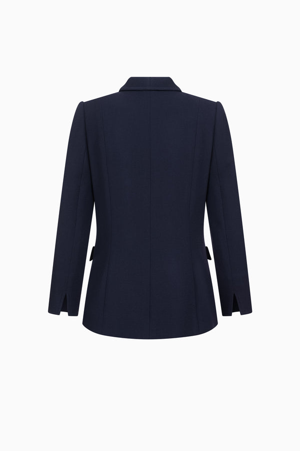 Hip-length jacket in wool crepe