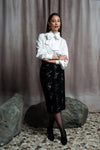 Cotton poplin blouse with bow detail
