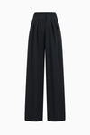 Weite Bundfaltenhose aus Crêpe
