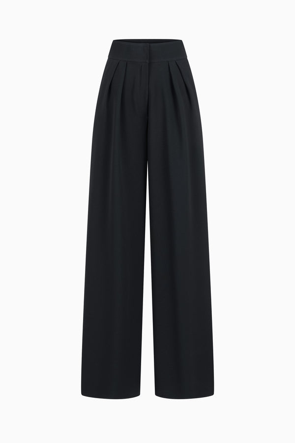 Weite Bundfaltenhose aus Crêpe