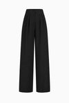 Weite Bundfaltenhose aus Wollcrêpe