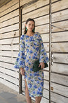 Fitted lace dress with batwing sleeves