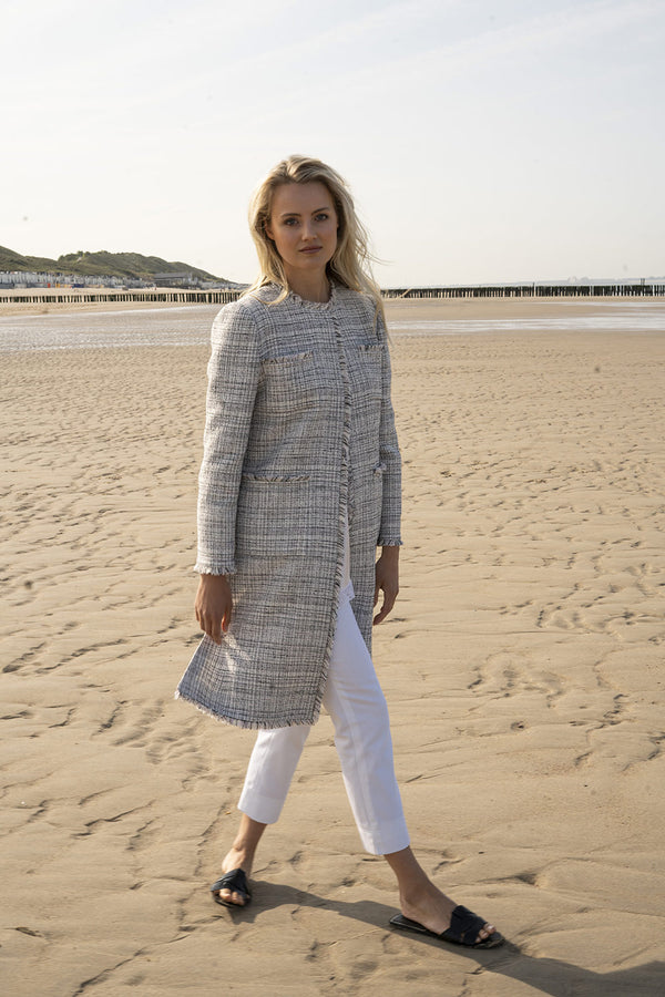 Straight tweed coat