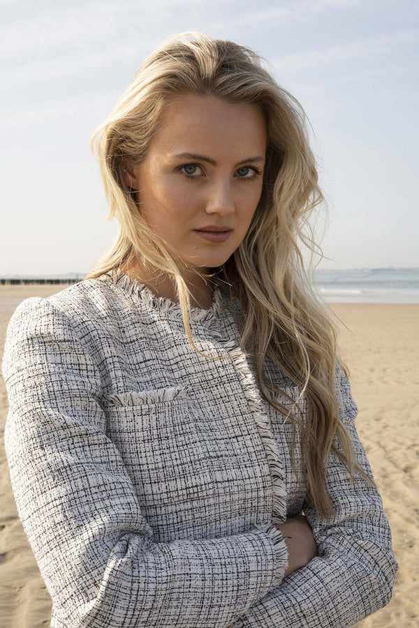 Straight tweed coat