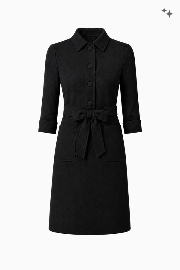Kleid mit Knopfleiste aus Gabardine