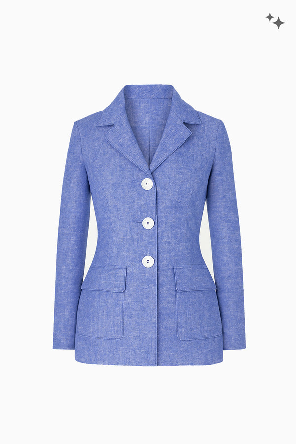 Taillierte Jacke aus Baumwoll-Leinen