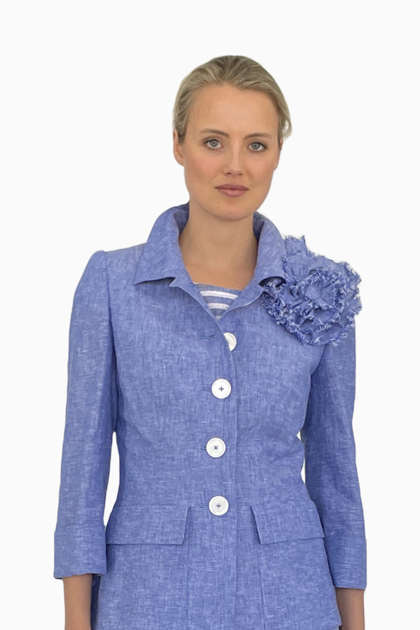 Schmuckblume aus Baumwoll-Leinen