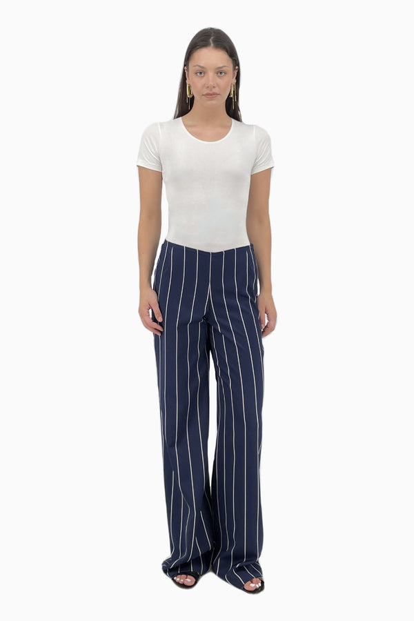 Weite Hose in Pinstripe Muster