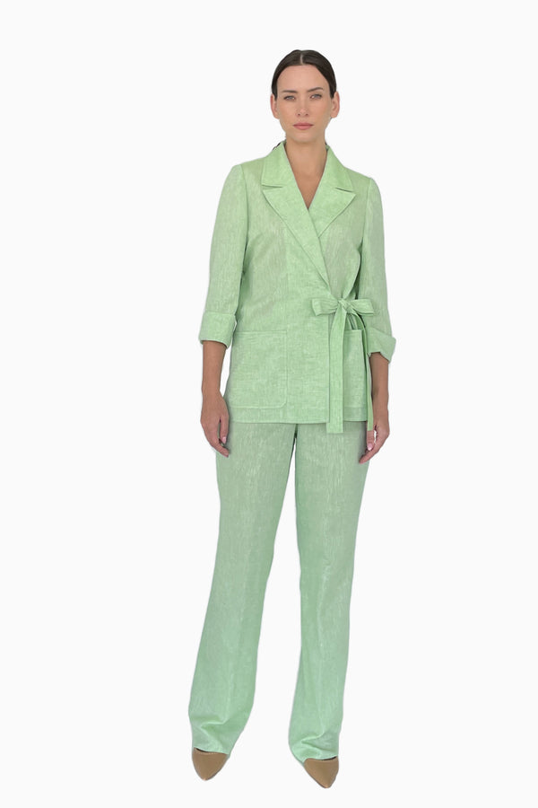 Jacke aus Baumwoll-Leinen mit Bindegürtel