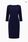 Fitted dress in stretch crepe