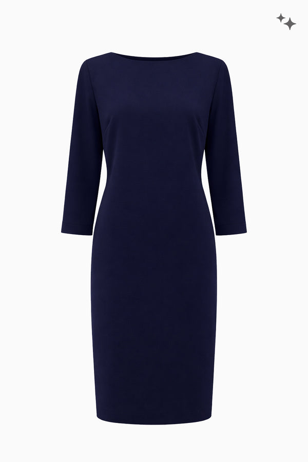Fitted dress in stretch crepe