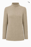 Long-sleeved jersey top with stand-up collar