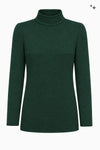 Long-sleeved jersey top with stand-up collar