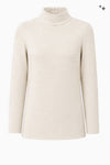 Long-sleeve jersey top with stand-up collar