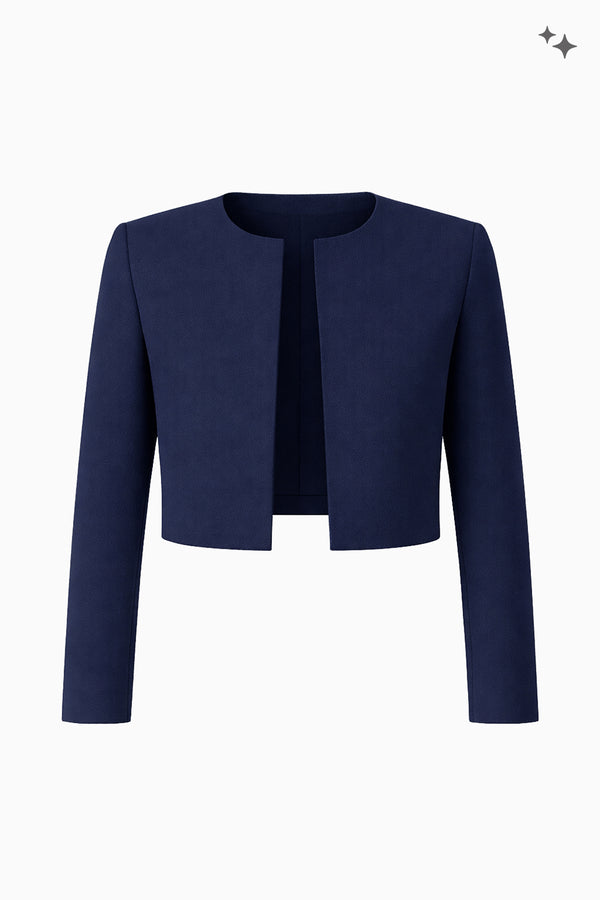 Short straight crepe jacket
