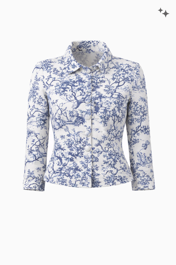 Fitted piqué jacket