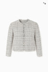Short, straight tweed jacket