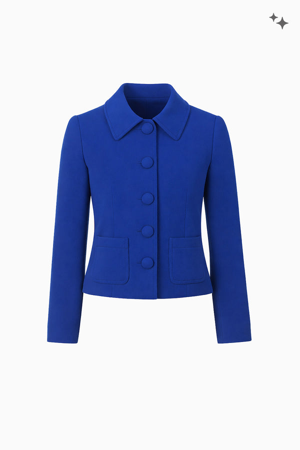 Fitted wool crepe jacket