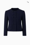 Tailored double-breasted jacket in wool crepe