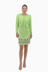 Short straight jacket in wool crepe