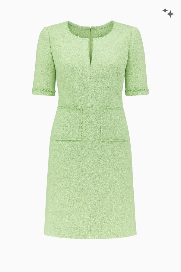 Ausgestelltes Kleid aus Tweed