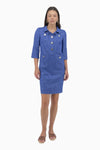 Short dress with a denim look