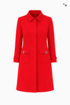Coat in wool crêpe with buckle details