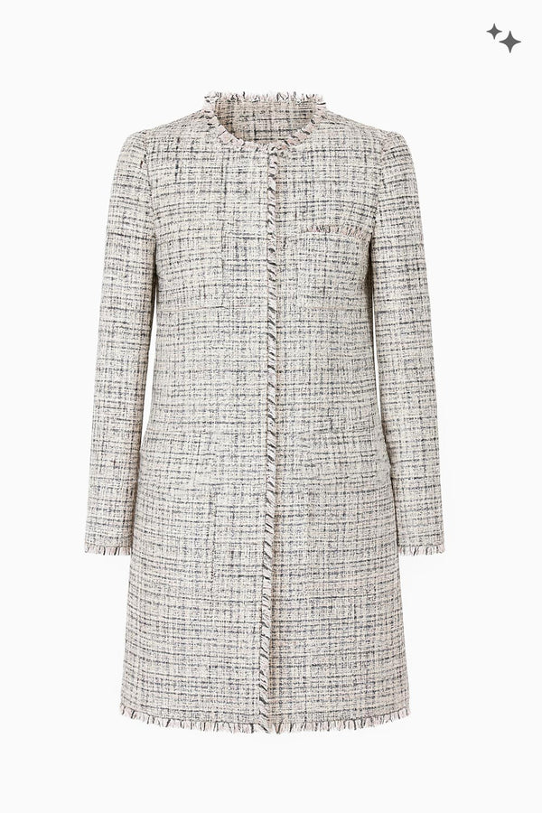 Straight tweed coat