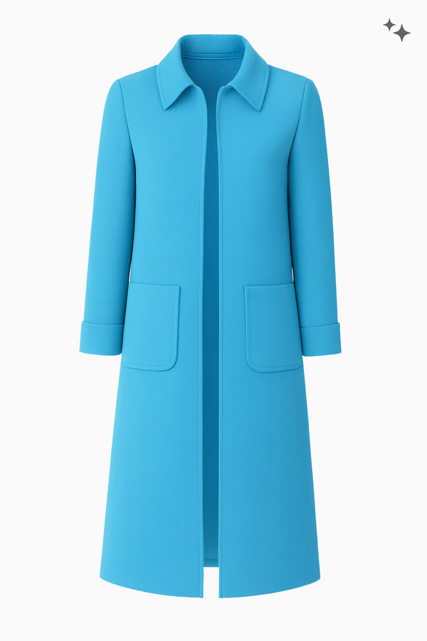 Long wool crepe coat