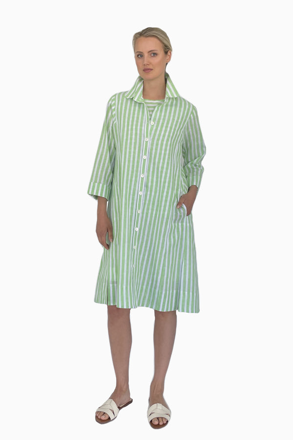 Luftiges Hemdblusenkleid aus Baumwoll-Leinen