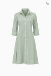Striped cotton poplin shirt dress