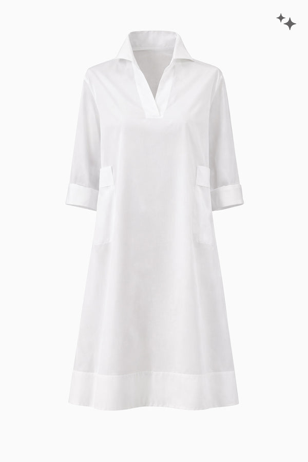 Weites Kleid aus Baumwollpopeline