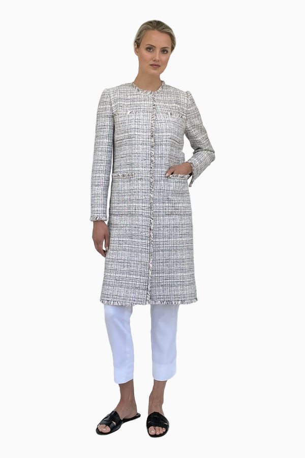 Straight tweed coat