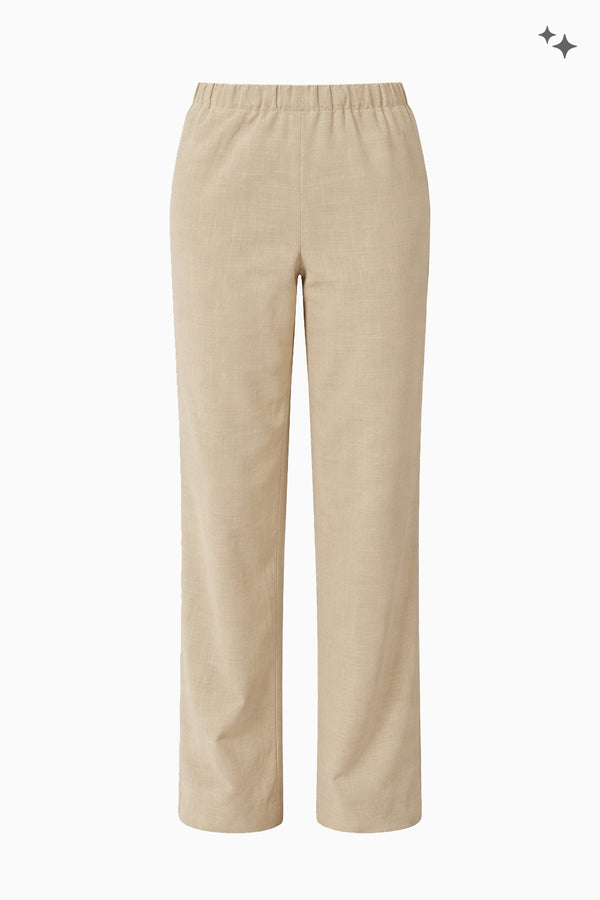 Gerade Hose aus Rayon mit elastischem Bund