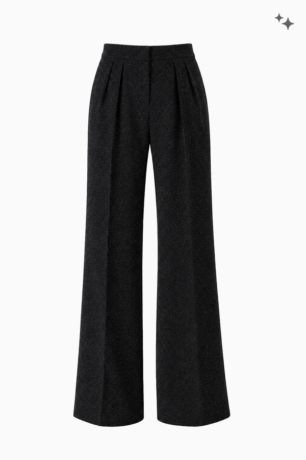 Weite Bundfaltenhose aus Fancy Jersey