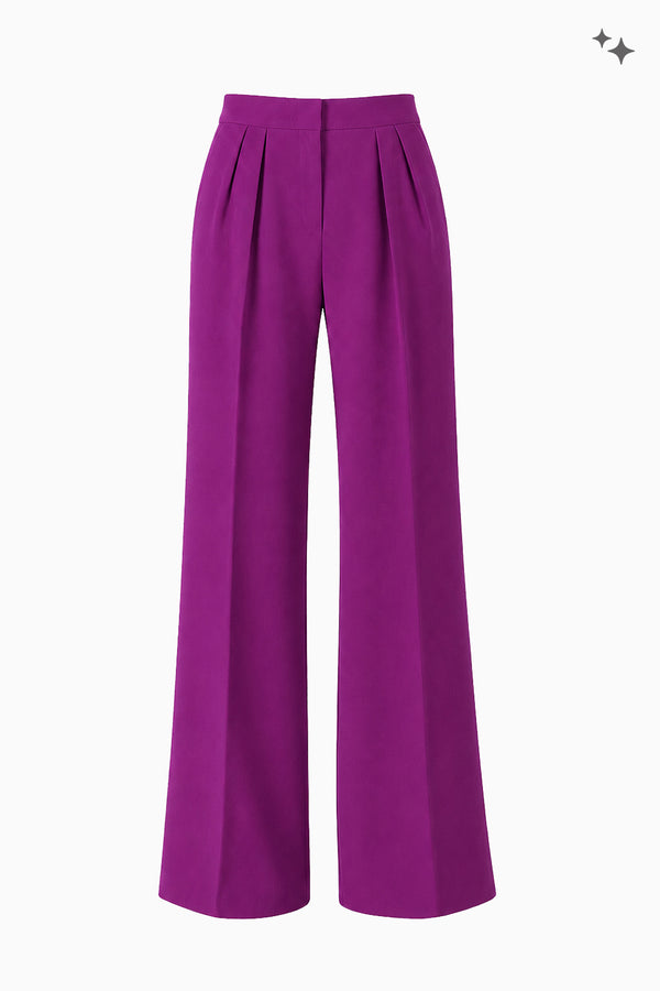 Weite Bundfaltenhose aus Wollcrêpe