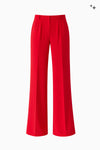 Straight-leg wool crepe trousers with pockets and belt loops