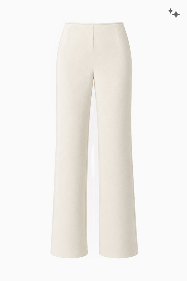 Wide-leg wool crepe trousers